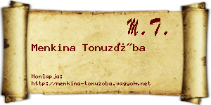 Menkina Tonuzóba névjegykártya